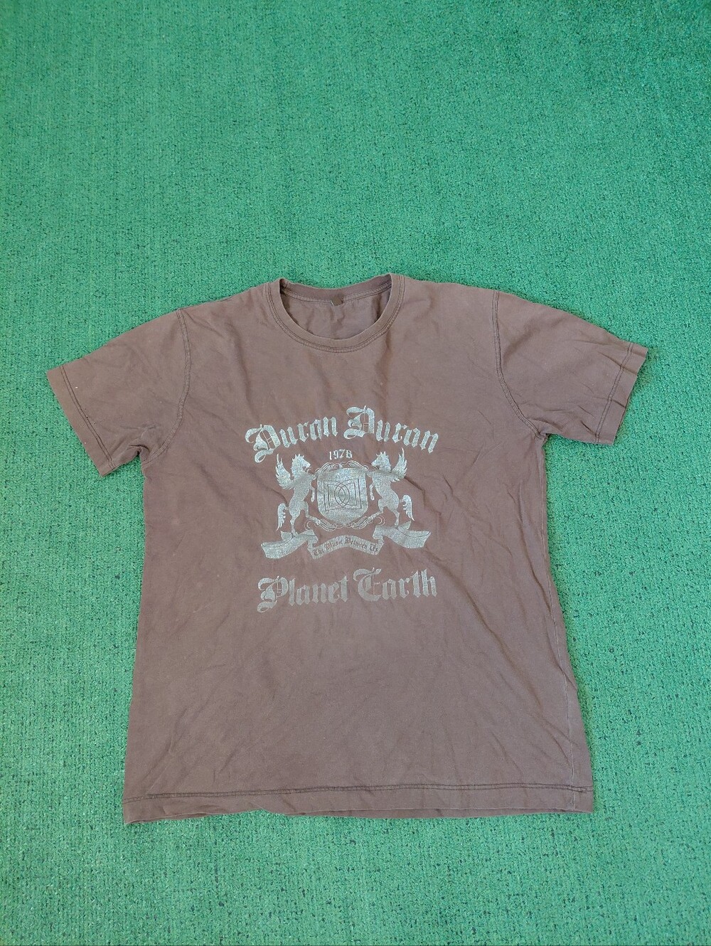VINTAGE 2008 Duran Duran "Planet Earth" New Wave Music Band Brown T Shirt Sz Lar